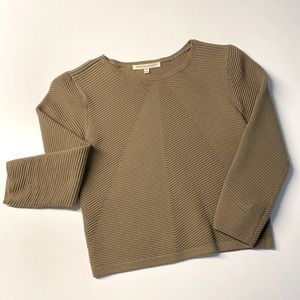 Rebecca Minkoff olive green ribbed crop sweater XS